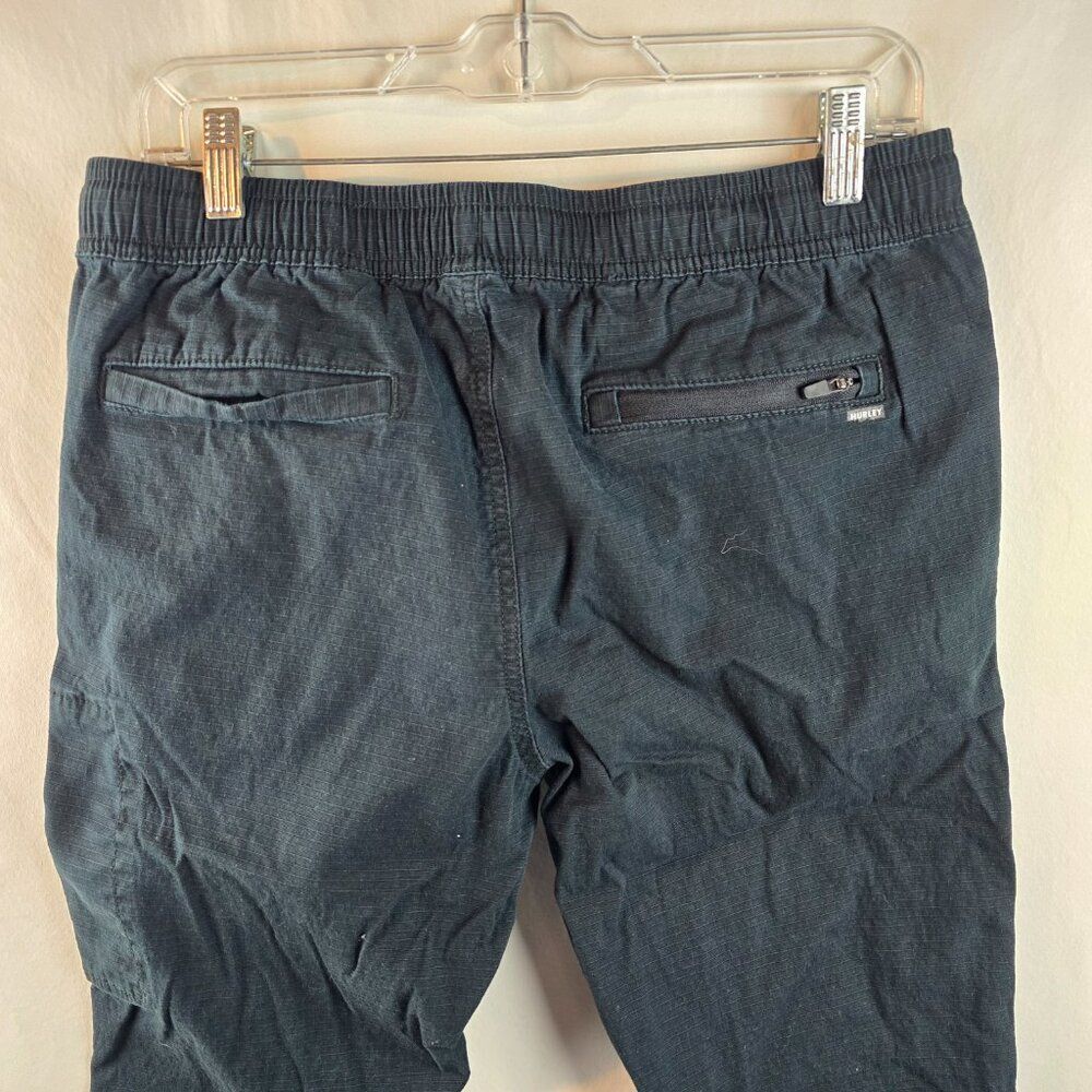 Hurley Pants Mens Medium Black Jogger Chino Drawstring Casual Active Ripstop - Picture 6 of 11